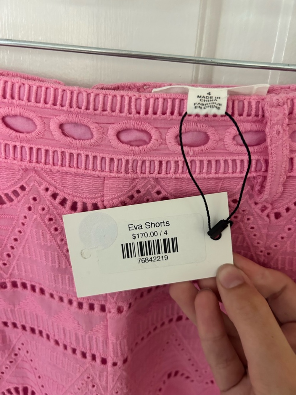 Allison New York Eva Eyelet Shorts In Bubblegum Pink - Picture 4 of 5